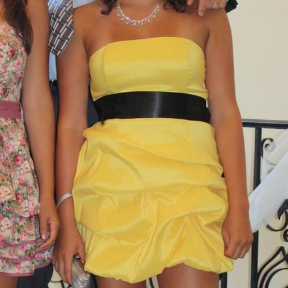 Jessica McClintock Yellow Cocktail Dress